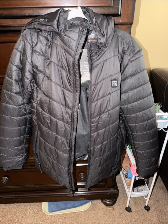 HQ Other - HQ Heated Jacket Black Quilted Puffer Jacket with Hood
